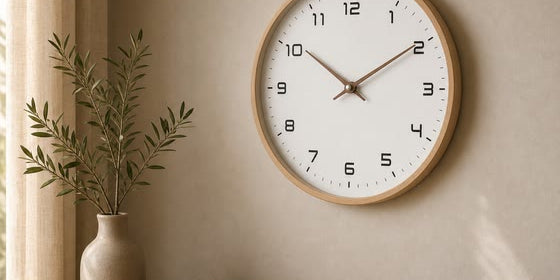 Monzalo clocks collection featuring the Nordic Collection wooden wall clock