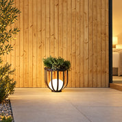 Outdoor Planter Lamp Table with Metal Frame and Warm LED Lighting | Weather-Resistant Patio Accent for Ambiance and Functionality 6