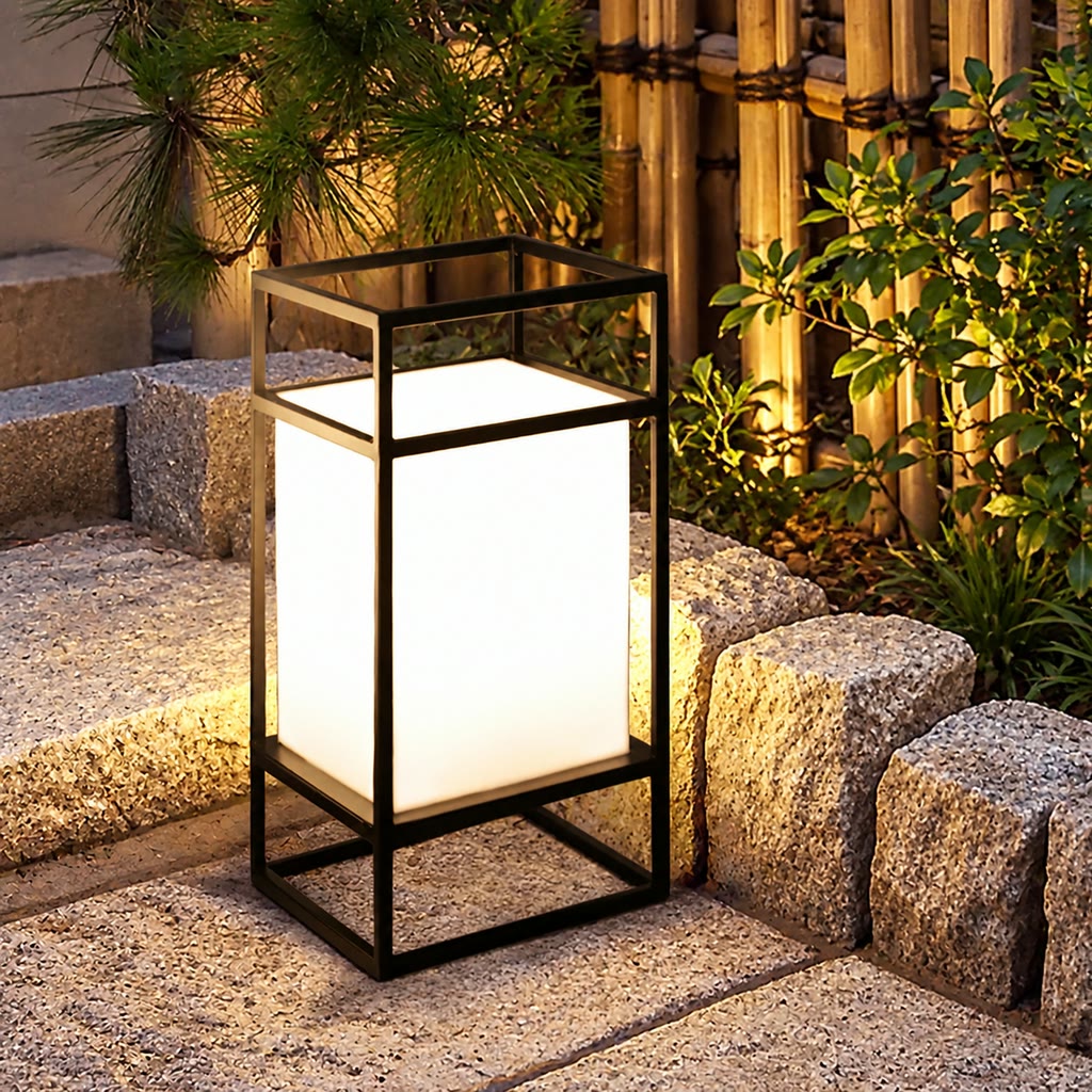 Candilo | Outdoor Table Lantern with IP65 Waterproof Steel Frame and White Acrylic Shade for Garden Ambience 5
