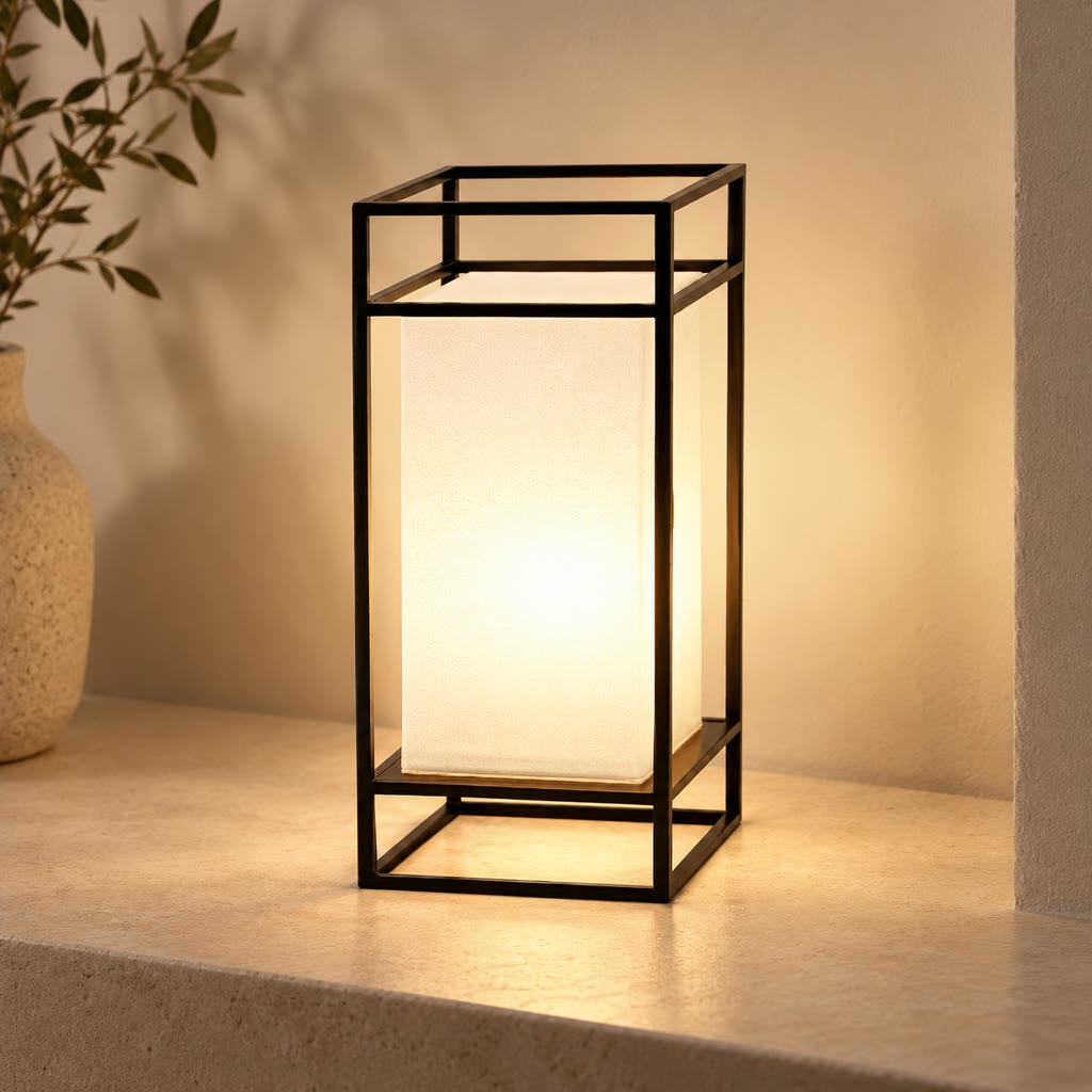 Candilo | Outdoor Table Lantern with IP65 Waterproof Steel Frame and White Acrylic Shade for Garden Ambience 3