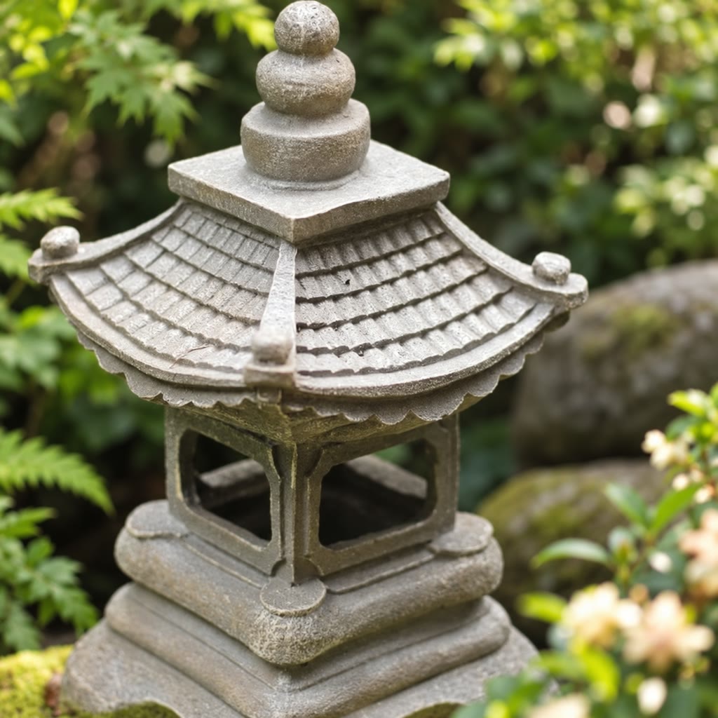 Zen Garden Collection | Solar-Powered Pagoda Garden Light with Stone Finish | Ambient Outdoor Lighting for Tranquil Spaces 3