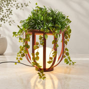Outdoor Planter Lamp Table with Metal Frame and Warm LED Lighting | Weather-Resistant Patio Accent for Ambiance and Functionality 2