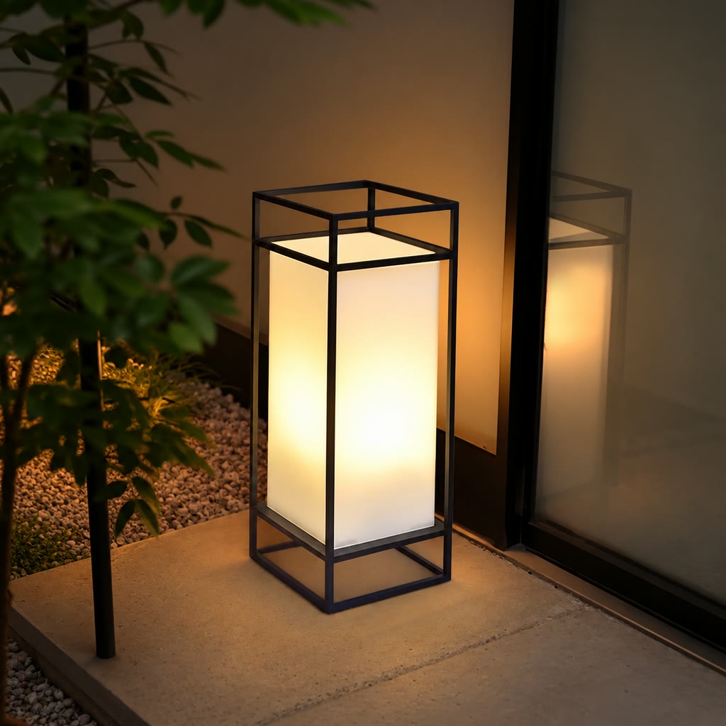 Candilo | Outdoor Table Lantern with IP65 Waterproof Steel Frame and White Acrylic Shade for Garden Ambience 4