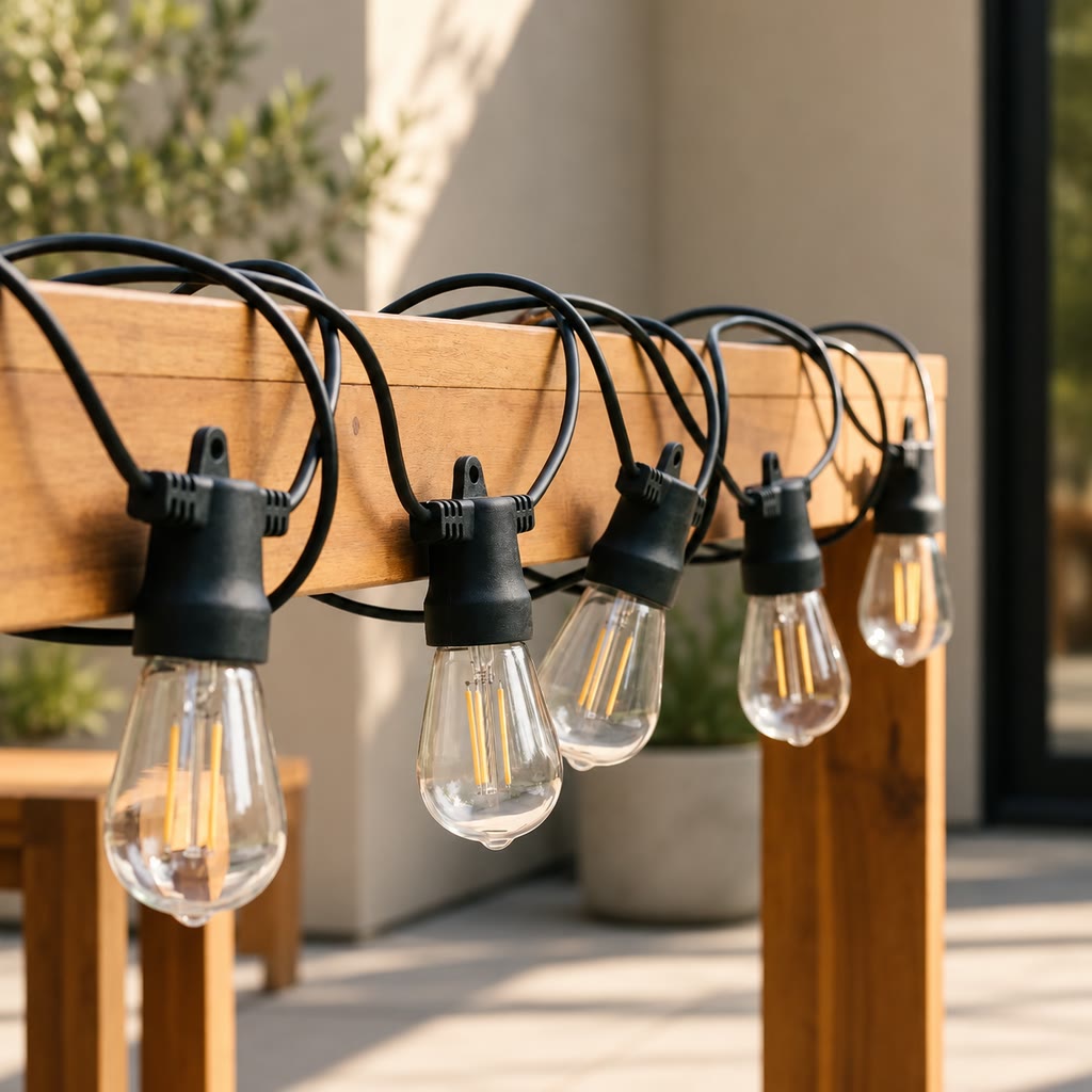 SolarGlow | Outdoor String Lights with Edison Bulbs and Solar Power | Weather-Resistant Decorative Lighting for Patios and Gardens 0