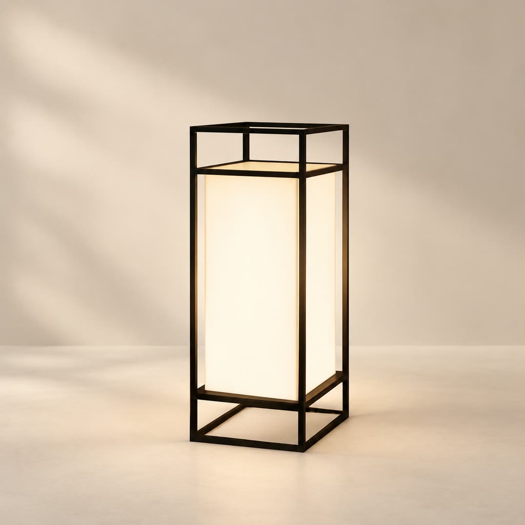 Candilo | Outdoor Table Lantern with IP65 Waterproof Steel Frame and White Acrylic Shade for Garden Ambience 1