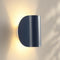 Navy blue curved wall light with up-and-down lighting