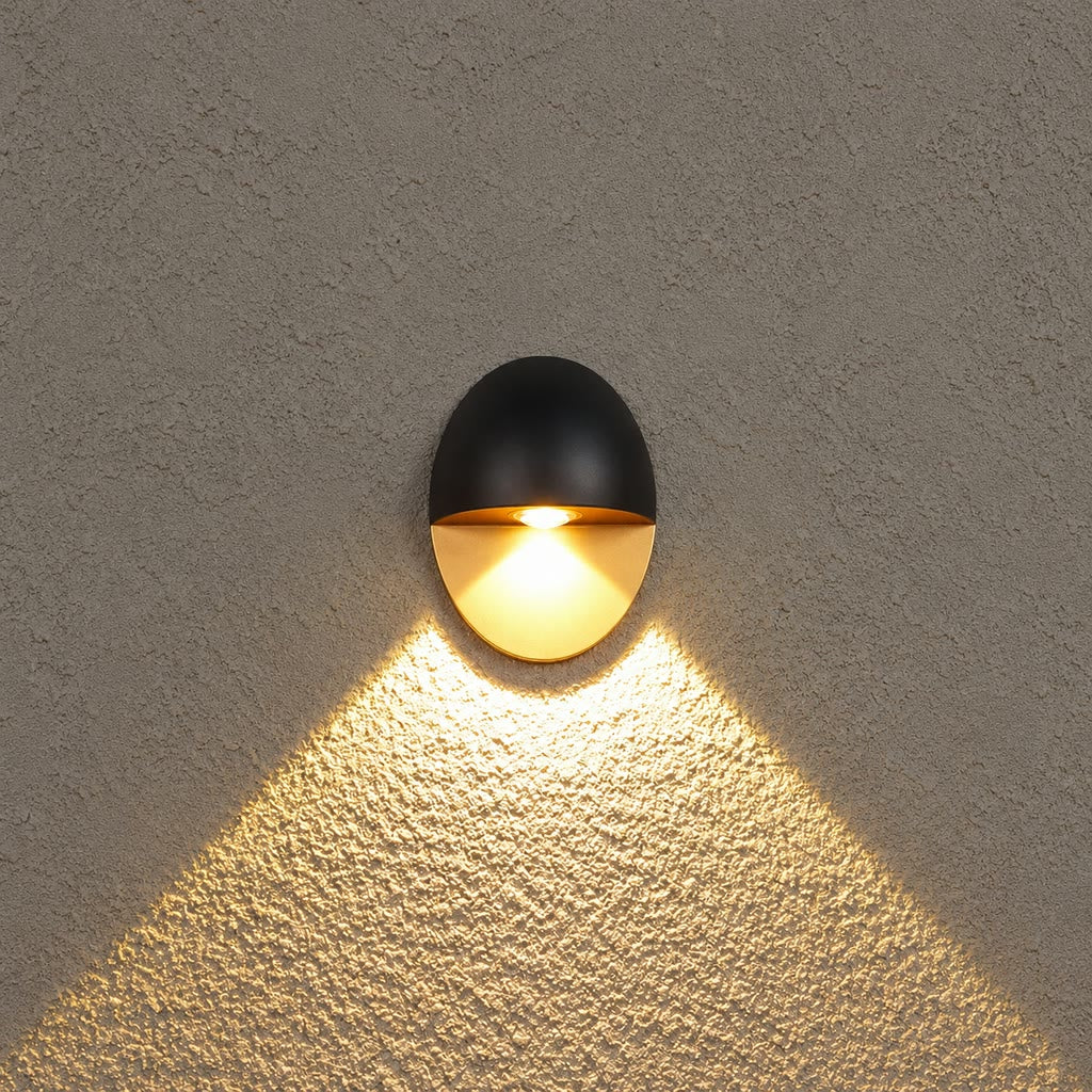 Yolena Collection | Oval LED Outdoor Wall Light with Downward Beam | Minimalist Aluminium Design for Warm Exterior Illumination 4