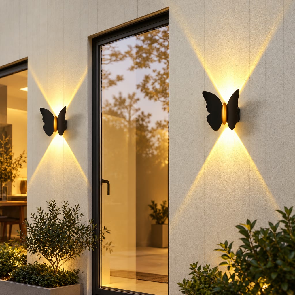 Outdoor Wall Light with Butterfly Design | Weather-Resistant Aluminium LED Fixture for Garden Ambience 3