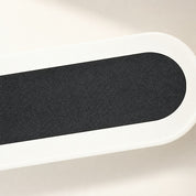 Black textured rounded grip inset in a white elongated tray.