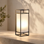 Candilo | Outdoor Table Lantern with IP65 Waterproof Steel Frame and White Acrylic Shade for Garden Ambience 2