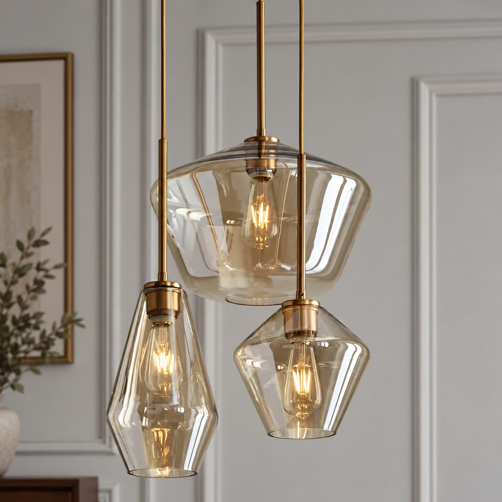 Prism Collection | Glass Pendant Light with Adjustable Cord | Elegant Ambient Lighting for Home Decor 9