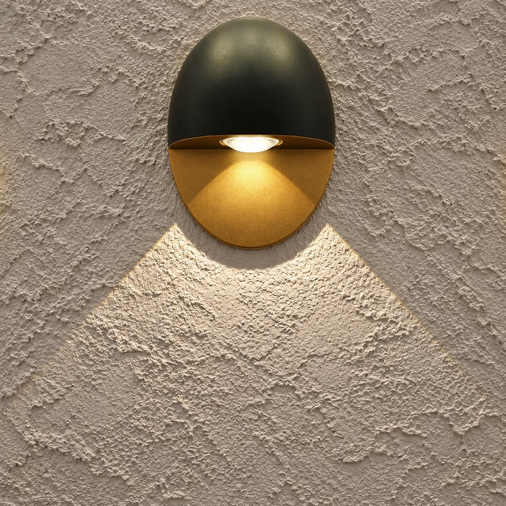 Yolena Collection | Oval LED Outdoor Wall Light with Downward Beam | Minimalist Aluminium Design for Warm Exterior Illumination 2