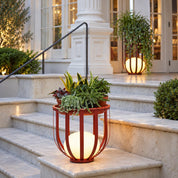 Outdoor Planter Lamp Table with Metal Frame and Warm LED Lighting | Weather-Resistant Patio Accent for Ambiance and Functionality 4