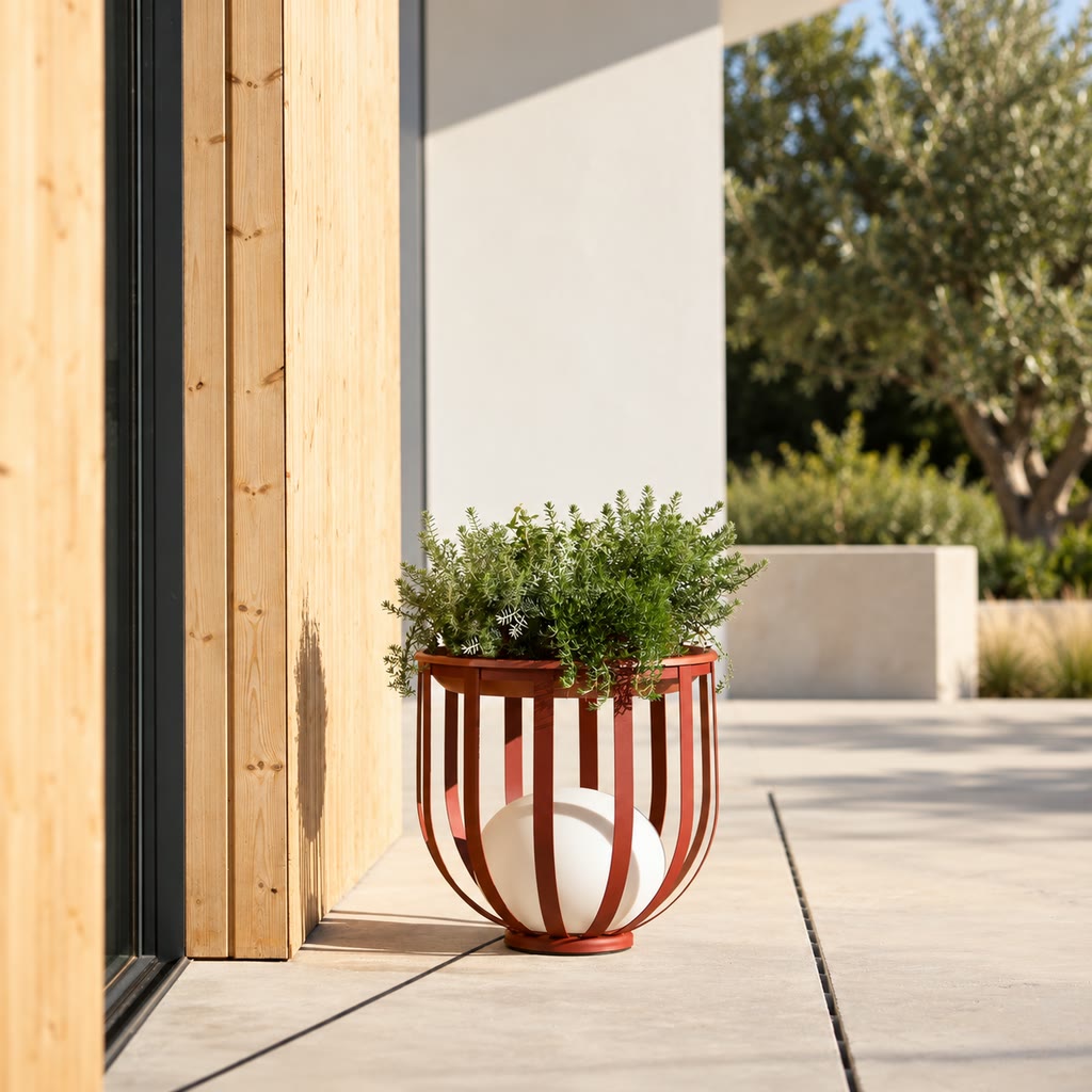 Outdoor Planter Lamp Table with Metal Frame and Warm LED Lighting | Weather-Resistant Patio Accent for Ambiance and Functionality 3